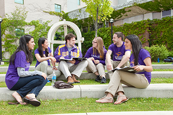 Group of students having a conversation