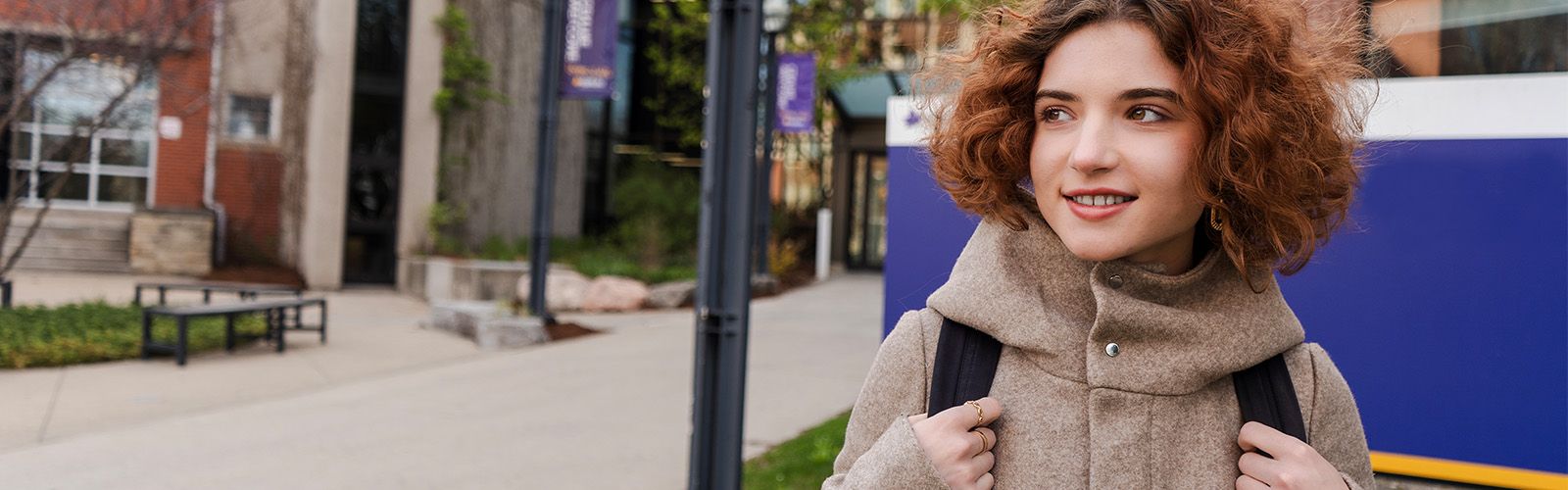 student at Wilfrid Laurier University campus