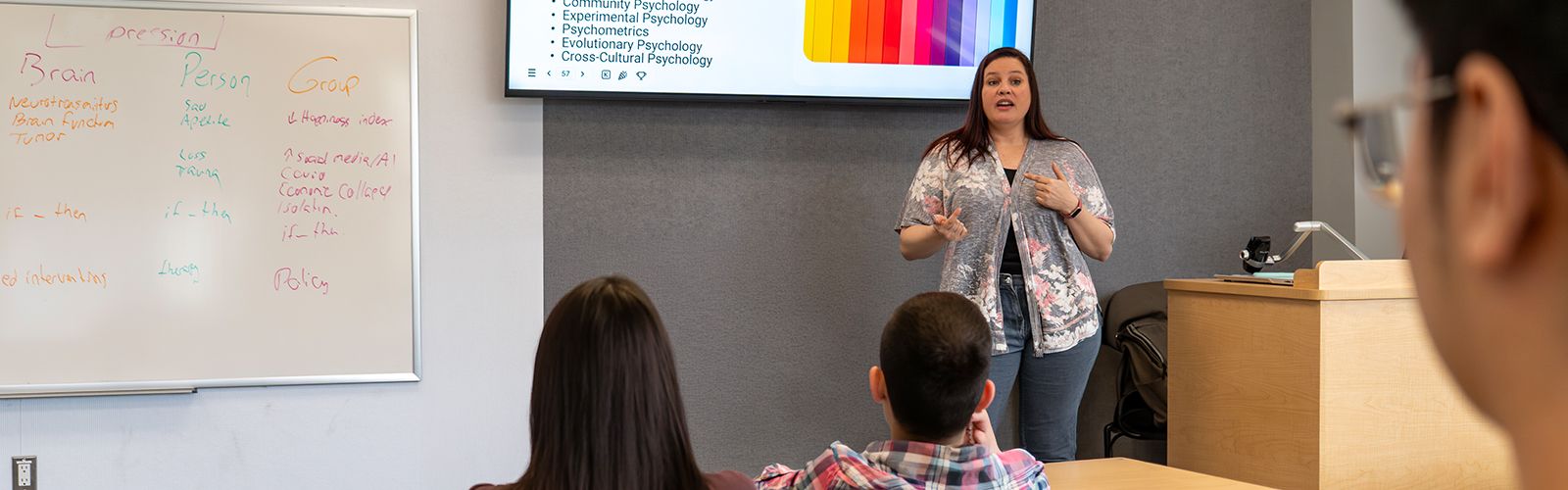 teacher in front of class at Wilfrid Laurier University